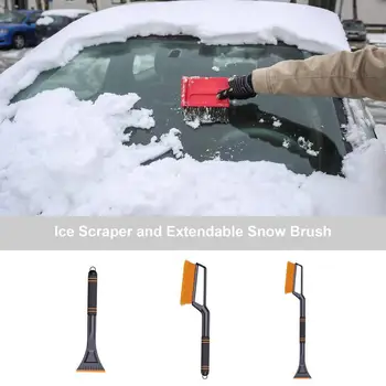 Автомобильный Зимний скребок для льда, щетка для снега, автоматическое средство для удаления снега, экономящий место в автомобиле Инструмент для уборки снега для легковых автомобилей, внедорожников, внедорожников и грузовиков