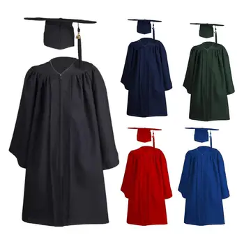 Выпускное платье для бакалавра, матовое платье, комплект с кисточками, унисекс, униформа для взрослых, халат для бакалавров средней школы и колледжа, 5 цветов