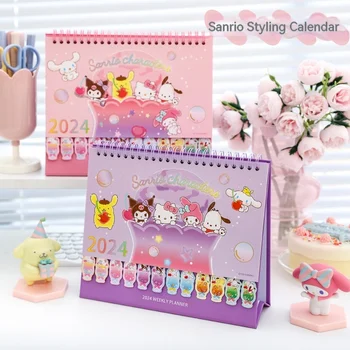Календарь стиля 2024 года, настольный креативный календарь Sanrio Ins, перфокарта с памятью, спланируйте этот трехмерный план на неделю