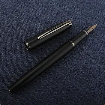 Перьевая ручка Picasso из черного металла, Титановый черный наконечник M, 0,7 мм, Красивая подарочная ручка для письма, превосходная для письма